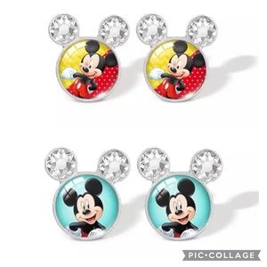 Mickey Mouse stud earrings two pairs